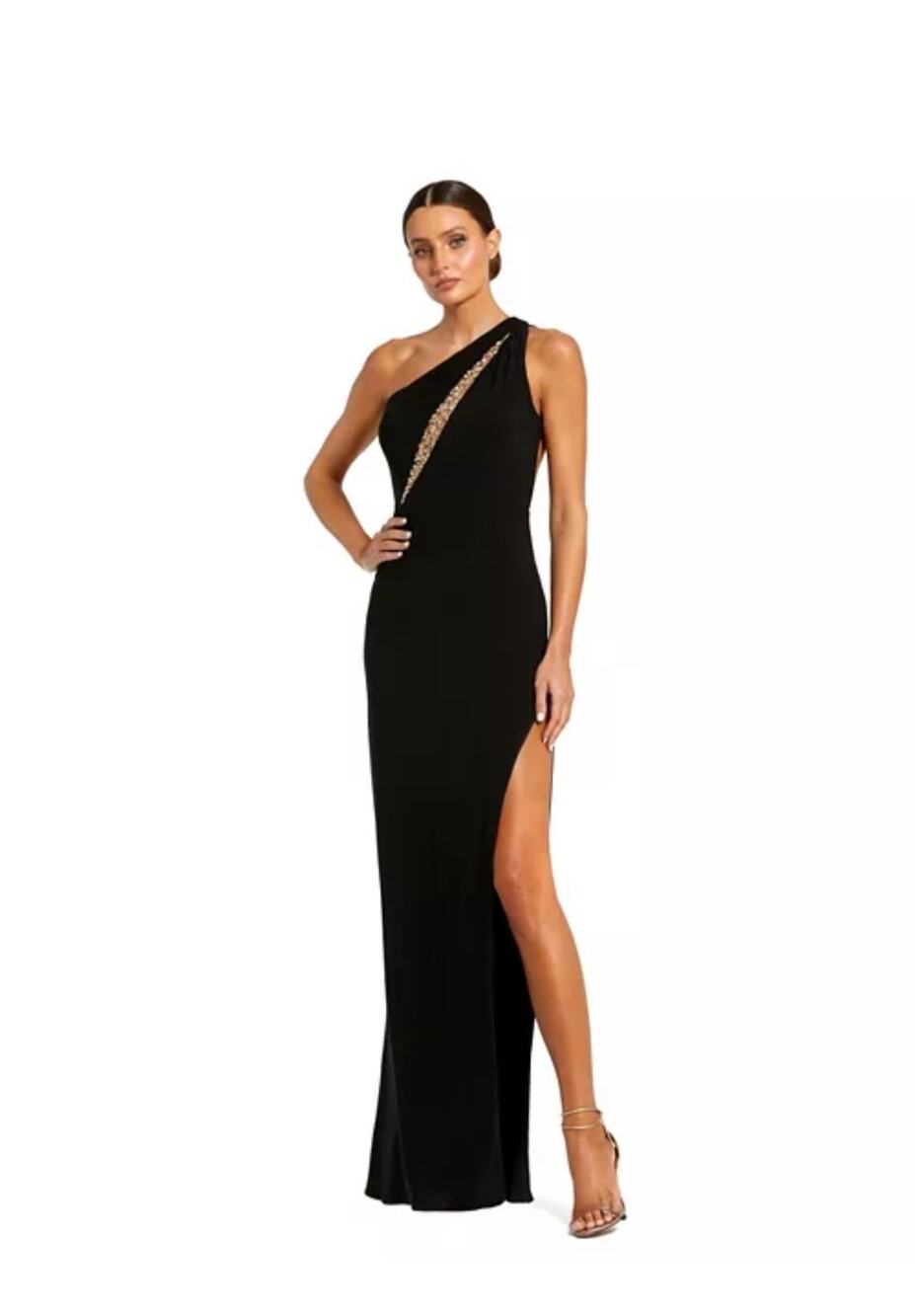 Mac Duggal Women's One Shoulder Gown with Sheer Embellished Cut Out (new) $298